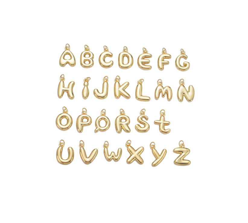 Small Puffy Letter Charms